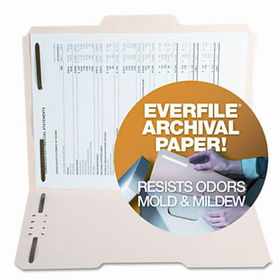 S J Paper S11571 - Archival File Folders, Antimicrobial, 1/3 Cut Top Tab, Letter, Manila, 50/Box