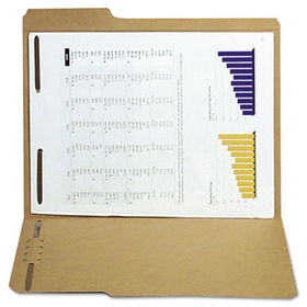 S J Paper S12541 - Reinforced Kraft Folder, Two Fasteners, 1/3 Cut Top Tab, Letter, Brown, 50/Boxpaper 