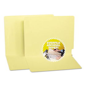 S J Paper S13630 - Water/Paper Cut-Resistant Folders, Straight Tab, Letter, Manila, 100/Box