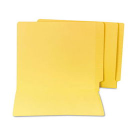 Water/Paper Cut-Resistant Folders, Straight Tab, Letter, Yellow, 100/Boxpaper 