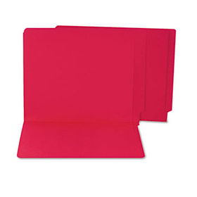 S J Paper S13633 - Water/Paper Cut-Resistant Folders, Straight Tab, Letter, Red, 100/Boxpaper 