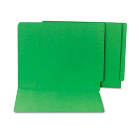 S J Paper S13634 - Water/Paper Cut-Resistant Folders, Straight Cut End Tab, Letter, Green, 100/Box