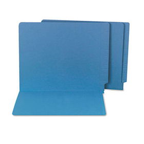 Water/Paper Cut-Resistant Folders, Straight Tab, Letter, Blue, 100/Box