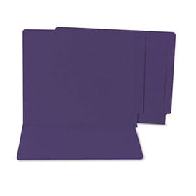 S J Paper S13639 - Water/Paper Cut-Resistant Folders, Straight Tab, Letter, Purple, 100/Boxpaper 