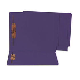 S J Paper S13649 - Water/Paper Cut-Resistant End Tab Folders, Two Fasteners, Letter, Purple, 50/Box