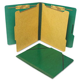 Classification Folios with Fastener, Letter, Six-Section, Forest Green, 10/Boxpaper 