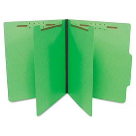 S J Paper S59704 - Economy Classification Folders, Letter, Six-Section, Green, 25/Box