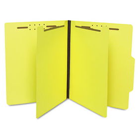 S J Paper S59706 - Economy Classification Folders, Letter, Six-Section, Canary, 25/Box