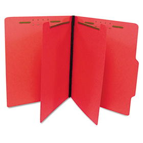 S J Paper S59707 - Economy Classification Folders, Letter, Six-Section, Red, 25/Box
