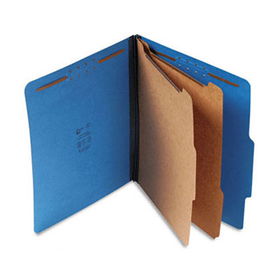 S J Paper S60403 - Expanding Classification Folder, Letter, Six-Section, Cobalt Blue, 15/Box