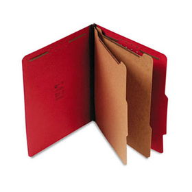 S J Paper S60407 - Expanding Classification Folder, Letter, Six-Section, Ruby Red, 15/Box