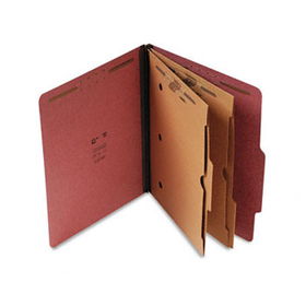 S J Paper S60447 - Pressboard Classification Folder with Pockets, Letter, Six-Section, Red, 15/Boxpaper 