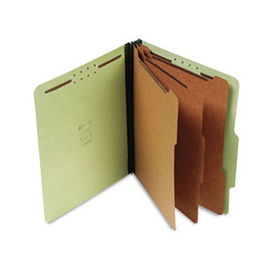 S J Paper S60851 - Std 3 Expansion Classification Folder, Letter, Eight-Section, Green, 10/Box