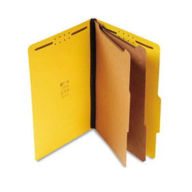 S J Paper S61406 - Expanding Classification Folder, Legal, Six-Section, Bright Yellow, 15/Box