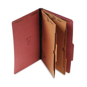 S J Paper S61447 - Expanding Pressboard Folder w/Pockets, Legal, 6-Section, Red, 15/Box