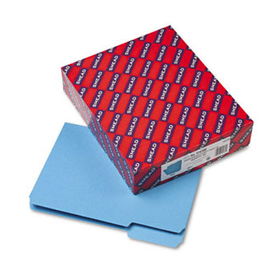 Interior File Folders, 1/3 Cut Top Tab, Letter, Blue, 100/Box