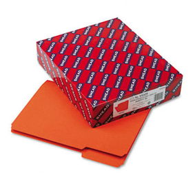 Interior File Folders, 1/3 Cut Top Tab, Letter, Orange, 100/Boxsmead 