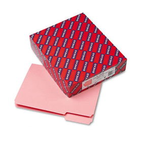 Interior File Folders, 1/3 Cut Top Tab, Letter, Pink, 100/Box
