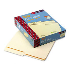 File Folders, 1/2 Cut, One-Ply Top Tab, Letter, Manila, 100/Boxsmead 