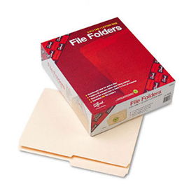 Folders, 1/2 Cut Assorted, Reinforced Top Tab, Letter, Manila, 100/Box