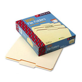 File Folders, 1/3 Cut Second Position, One-Ply Top Tab, Letter, Manila, 100/Boxsmead 