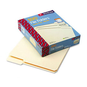 File Folders, 1/3 Cut Third Position, One-Ply Top Tab, Letter, Manila, 100/Box