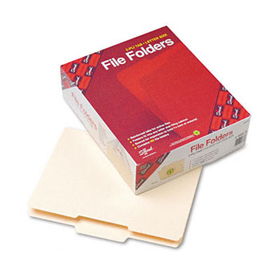 File Folder, 1/3 Cut Second Position, Reinforced Top Tab Letter, Manila, 100/Box