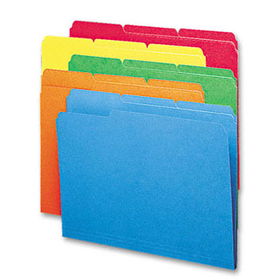 Antimicrobial Folders, 1/3 Cut Top Tab, Letter, Assorted Colors, 100/Boxsmead 