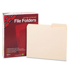Guide Height Folder, 2/5 Cut Right, Reinforced Top Tab, Letter, Manila, 100/Box