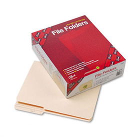 Guide Height File Folders, 2/5 Cut, Two-Ply Top Tab, Letter, Manila, 100/Box