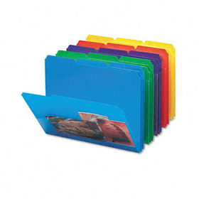 Slash Pocket Poly File Folders, 1/3 Cut Top Tab, Letter, Assorted, 30/Boxsmead 