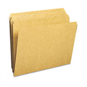 Kraft File Folders, Straight Cut, Reinforced Top Tab, Letter, Kraft, 100/Boxsmead 