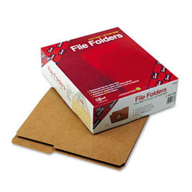 Kraft File Folders, 2/5 Cut Right, Reinforced Top Tab, Letter, Kraft, 100/Boxsmead 