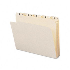 Indexed File Folders, 1/5 Cut, Indexed A-Z, Top Tab, Letter, Manila, 25/Setsmead 