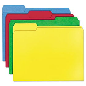 WaterShed/CutLess File Folders, 1/3 Cut Top Tab, Letter, Assorted, 100/Box