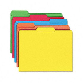 File Folders, 1/3 Cut, Reinforced Top Tab, Letter, Assorted, 100/Boxsmead 