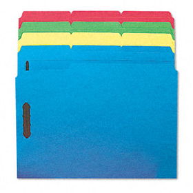 Folders, Two Fasteners, 1/3 Cut Assorted Top Tab, Letter, Blue, 50/Boxsmead 