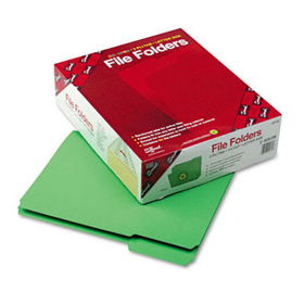 File Folders, 1/3 Cut, Reinforced Top Tab, Letter, Green, 100/Boxsmead 