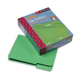 File Folders, 1/3 Cut Top Tab, Letter, Green, 100/Boxsmead 