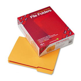 File Folders, 1/3 Cut, Reinforced Top Tab, Letter, Goldenrod, 100/Box