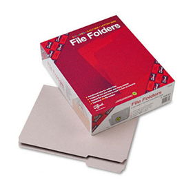 File Folders, 1/3 Cut, Reinforced Top Tab, Letter, Gray, 100/Box