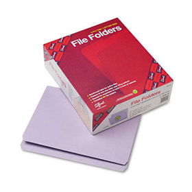 File Folders, Straight Cut, Reinforced Top Tab, Letter, Lavender, 100/Boxsmead 