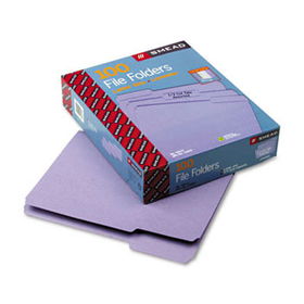 File Folders, 1/3 Cut Top Tab, Letter, Lavender, 100/Box