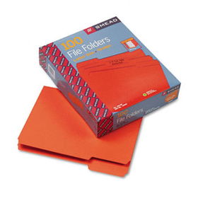 File Folders, 1/3 Cut Top Tab, Letter, Orange, 100/Boxsmead 