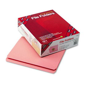 File Folders, Straight Cut, Reinforced Top Tab, Letter, Pink, 100/Boxsmead 