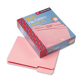 File Folders, 1/3 Cut Top Tab, Letter, Pink, 100/Box