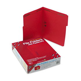 Folders, Two Fasteners, 1/3 Cut Assorted, Top Tab, Letter, Red, 50/Boxsmead 