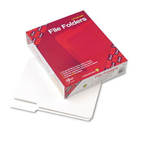 File Folders, 1/3 Cut Top Tab, Letter, White, 100/Boxsmead 