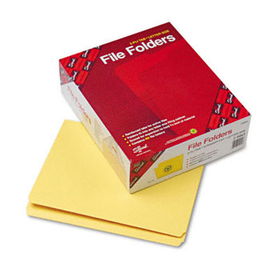 File Folders, Straight Cut, Reinforced Top Tab, Letter, Yellow, 100/Boxsmead 