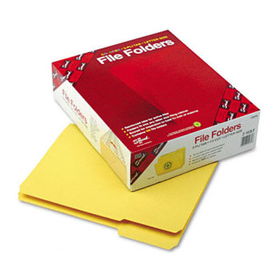 File Folders, 1/3 Cut, Reinforced Top Tab, Letter, Yellow, 100/Boxsmead 
